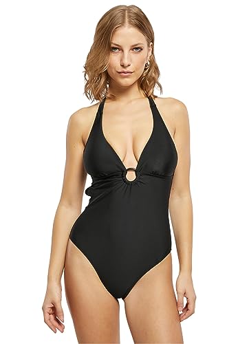 Urban Classics Damen TB6002-Ladies Recycled Neckholder Swimsuit Badeanzug, Black, M von Urban Classics