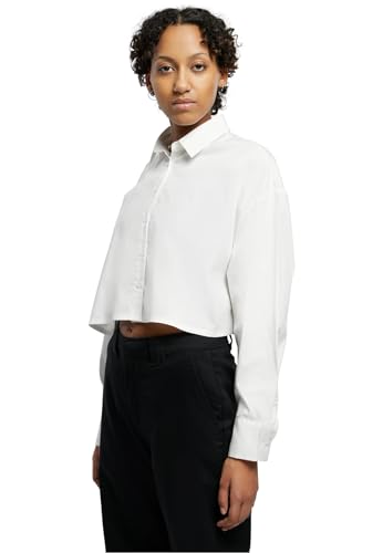 Urban Classics Damen Bluse Ladies Cropped Oversized Blouse White L von Urban Classics