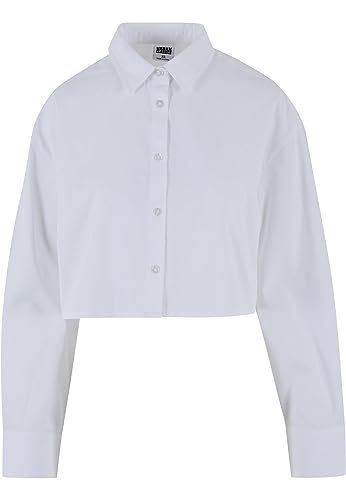 Urban Classics Damen TB6065-Ladies Cropped Oversized Blouse Bluse, White, XS von Urban Classics