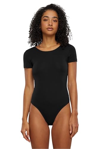 Urban Classics Damen Body Ladies Organic Stretch Jersey Body, Kurzarm Body für Frauen, Bio-Baumwolle, black, 3XL von Urban Classics