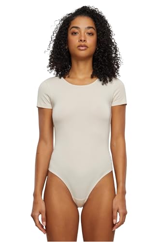 Urban Classics Damen Body Ladies Organic Stretch Jersey Body, Kurzarm Body für Frauen, Bio-Baumwolle, whitesand, M von Urban Classics