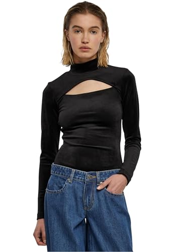 Urban Classics Damen TB6050-Ladies Velvet Cut-Out Turtleneck Body T-Shirt, Black, 5XL von Urban Classics