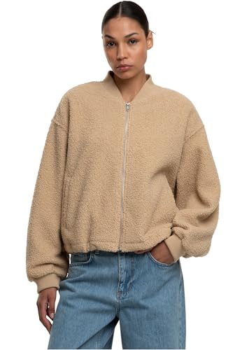 Urban Classics Damen Bomberjacke Structured Bomber Jacket, Teddy Blousonjacke mit Reißverschluss, Übergangsjacke mit gerippten Bündchen, Größen XS - 5XL von Urban Classics