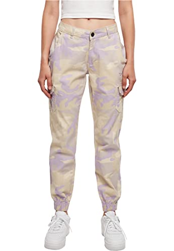 Urban Classics Damen Cargobroek voor dames met hoge taille Hose, Purple Camo, 28 EU von Urban Classics