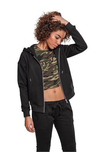 Urban Classics Damen Klassieke Hoodie Met Rits Strickjacke, Schwarz (Black 00007), M von Urban Classics