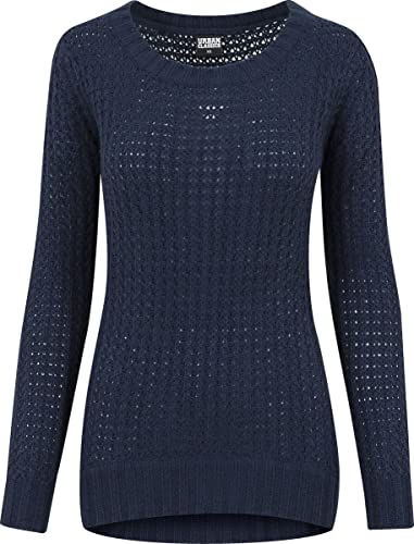 Urban Classics Damen Damen Long Wideneck Sweater, Blau (Navy 155), XL von Urban Classics