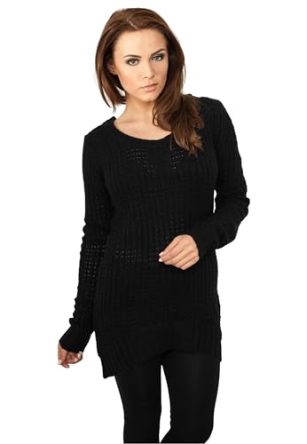 Urban Classics Damen Pullover Ladies Long Wideneck Sweater, Gr. X-Small, Schwarz (Black 7) von Urban Classics