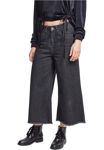 Urban Classics Damen Ladies Denim Culotte Hose,, per pack Schwarz (black washed 00709), W28(Herstellergröße: M) von Urban Classics