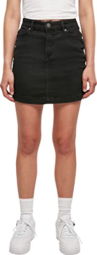 Urban Classics Damen Dames Organic Stretch Denim Mini Rok Rock, Black Washed, 26 EU von Urban Classics