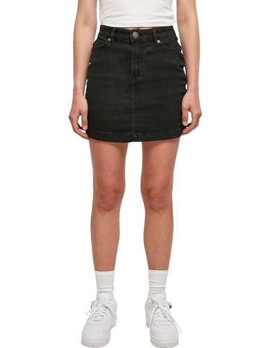 Urban Classics Damen Dames Organic Stretch Denim Mini Rok Rock, Black Washed, 34 EU von Urban Classics