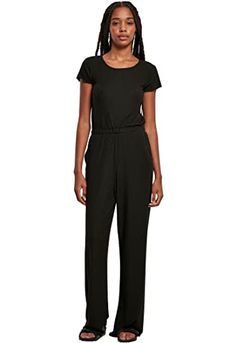 Urban Classics Damen Dames Rib Wid Leg Jumpsuit, Schwarz, XS EU Urban Classics Damen Dames Rib Wid Leg Jumpsuit, Schwarz, XS EU von Urban Classics