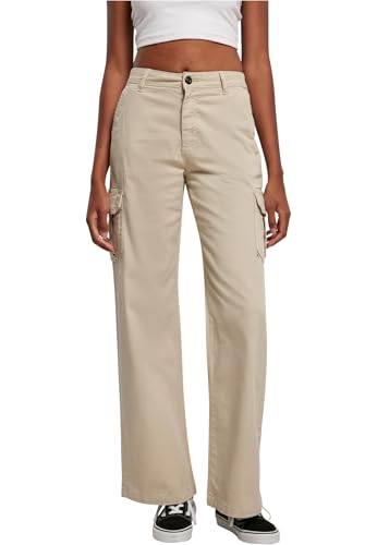 Urban Classics Damen Ladies High Waist Straight Cargo Pants softseagrass, 29 von Urban Classics