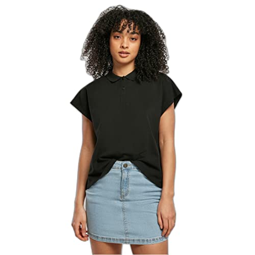 Urban Classics Damen Dames oversized verlengde schouder polo T-shirt Shirt, Schwarz, XXL EU von Urban Classics