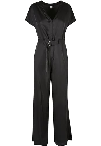 Urban Classics Damen Dames satijn brede riem Jumpsuit, Schwarz, L EU von Urban Classics