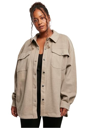 Urban Classics Damen Hemd Ladies Classic Overshirt lighttaupe 5XL von Urban Classics