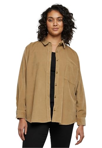 Urban Classics Damen TB3755-Ladies Corduroy Oversized Shirt Hemd, warmsand, L von Urban Classics