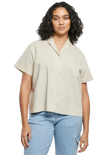 Urban Classics Damen Hemd Ladies Linen Mixed Resort Shirt softseagrass 4XL von Urban Classics