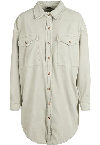 Urban Classics Damen Hemd Ladies Long Corduroy Overshirt softsalvia 4XL von Urban Classics
