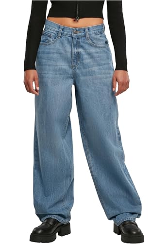 Urban Classics Damen Hose Ladies High Waist 90´S Wide Leg Denim Pants Midstone Washed 29 von Urban Classics