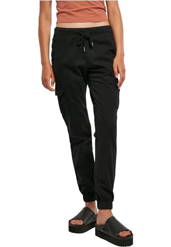 Urban Classics Damen TB3626-Ladies High Waist Cargo Jogging Pants Hose, Black, 4XL von Urban Classics