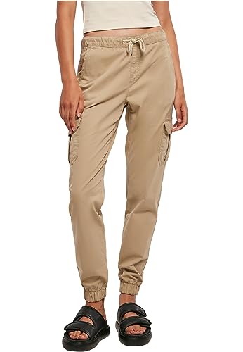 Urban Classics Damen TB3626-Ladies High Waist Cargo Jogging Pants Hose, unionbeige, XXL von Urban Classics