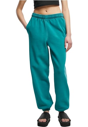Urban Classics Damen Hose Ladies High Waist Stone Washed Sweat Pants watergreen XS von Urban Classics