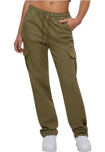 Urban Classics Damen TB6158-Ladies High Waist Twill Cargo Pants Hose, tiniolive, XL von Urban Classics
