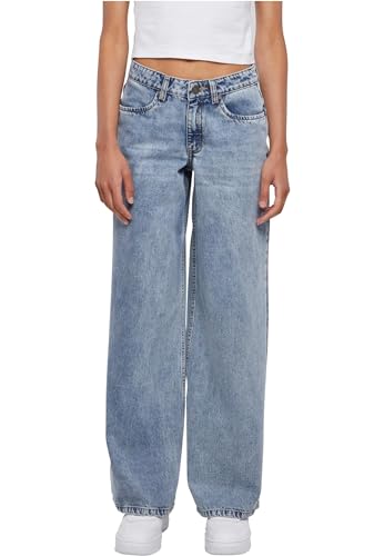 Urban Classics Damen Hose Ladies Mid Waist Wide Denim Tinted lightblue Washed 28 von Urban Classics