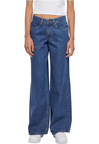 Urban Classics Damen Hose Ladies Mid Waist Wide Denim mid Indigo Washed 28 von Urban Classics