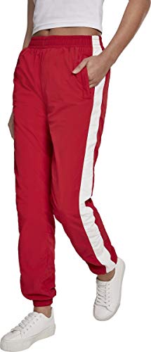 Urban Classics Damen Hose Ladies Striped Crinkle Pants, Rot (Red/Wht 00202), W(Herstellergröße: L) von Urban Classics