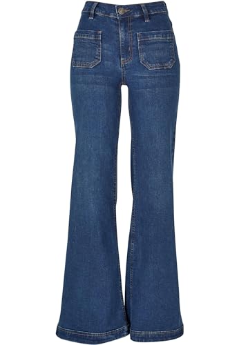 Urban Classics Damen Hose Ladies Vintage Flared Denim Pants Deepblue Washed 29 von Urban Classics