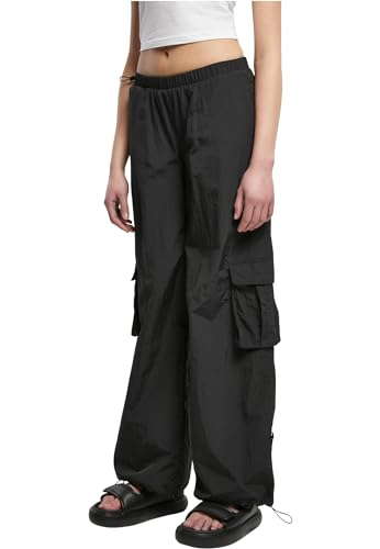 Urban Classics Damen TB6044-Ladies Wide Crinkle Nylon Cargo Pants Hose, Black, 3XL Urban Classics Damen TB6044-Ladies Wide Crinkle Nylon Cargo Pants Hose, Black, 3XL von Urban Classics