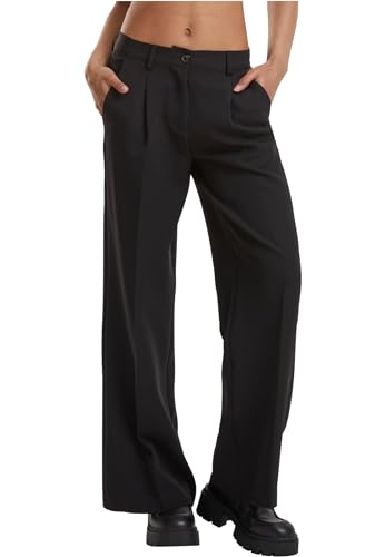 Urban Classics Ladies Wide Leg Trousers Black, 30 von Urban Classics