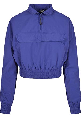 Urban Classics Damen TB3630-Ladies Cropped Crinkle Nylon Pull Over Jacket Windbreaker, bluepurple, M von Urban Classics