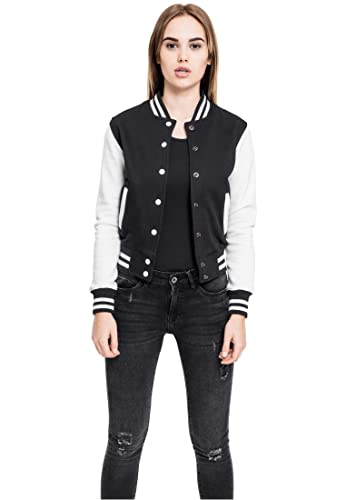 Urban Classics Damen Ladies 2-tone College Sweatjacket Jacke, Mehrfarbig (Schwarz / Weiß), L EU von Urban Classics