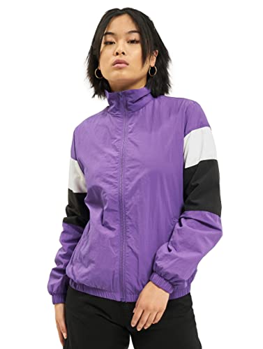 Urban Classics Damen Jacke Ladies 3-Tone Crinkle Track Jacket, Violett (Ultraviolet/Blk/Wht 01723), X-Small (Herstellergröße: XS) von Urban Classics