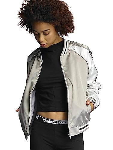 Urban Classics Damen Ladies 3-Tone Souvenir Jacket Jacke, Mehrfarbig (Silver/Offwhite/blk 847), X-Small von Urban Classics