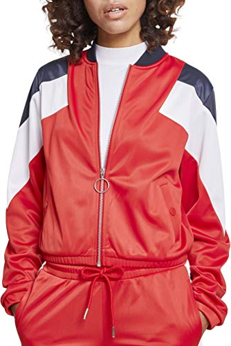 Urban Classics Damen Ladies 3-Tone Track Jacket Jacke, Mehrfarbig (Firered/Navy/White 01317), X-Large von Urban Classics