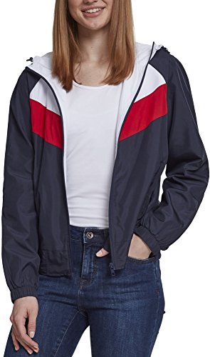 Urban Classics Damen Ladies 3-Tone Windbreaker Jacke, Mehrfarbig (Navy/White/Fire Red 01243), Large (Herstellergröße: L) von Urban Classics