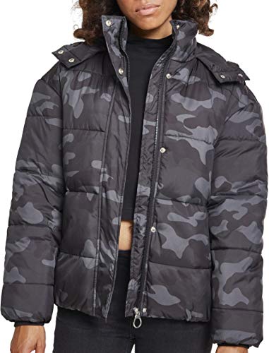 Urban Classics Damen Ladies Boyfriend Camo Puffer Jacket Jacke, darkcamo, XL von Urban Classics