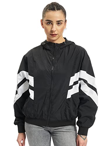 Urban Classics Damen Ladies Crinkle Batwing Jacket Jacke, blk/wht, M von Urban Classics