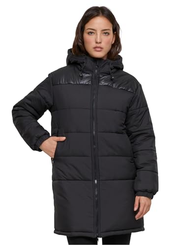Urban Classics Damen TB6151-Ladies Hooded Mixed Puffer Coat Jacke, Black, 3XL von Urban Classics