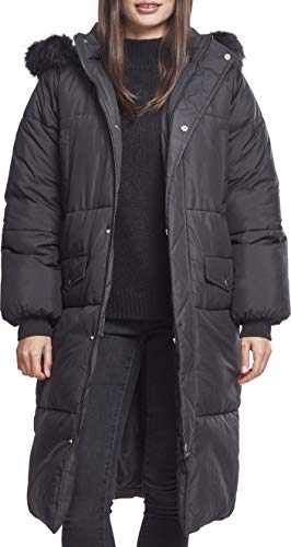 Urban Classics Damen TB2382-Ladies Oversize Faux Fur Puffer Coat Jacke, Schwarz (blk/blk 00017), X-Large von Urban Classics