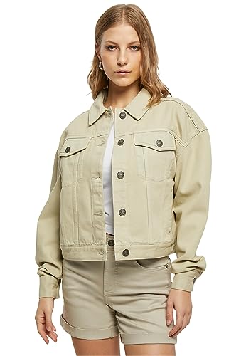 Urban Classics Damen TB5490-Ladies Oversized Colored Denim Jacket Jacke, softseagrass, S von Urban Classics