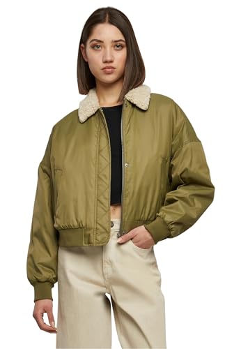 Urban Classics Damen TB6070-Ladies Pilot Bomber Jacket Jacke, tiniolive/Sand, 3XL von Urban Classics