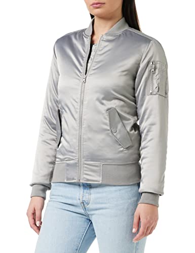 Urban Classics Damen Satin Bomber Jacke,Silber (silver 473),XS von Urban Classics