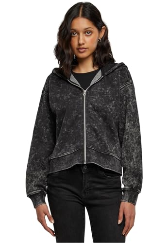 Urban Classics Damen Jacke Ladies Short Oversized Towel Washed Zip Hoody Black 5XL von Urban Classics