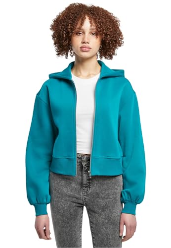 Urban Classics Damen TB4766-Ladies Short Oversized Zip Jacket Kapuzenpullover, watergreen, 3XL von Urban Classics