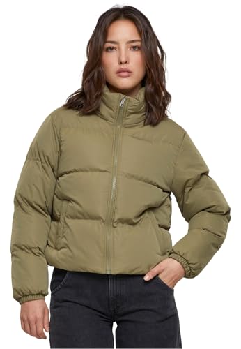 Urban Classics Damen TB4759-Ladies Short Peached Puffer Jacket Jacke, tiniolive, S von Urban Classics