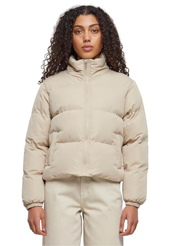 Urban Classics Damen TB4759-Ladies Short Peached Puffer Jacket Jacke, wetsand, L von Urban Classics